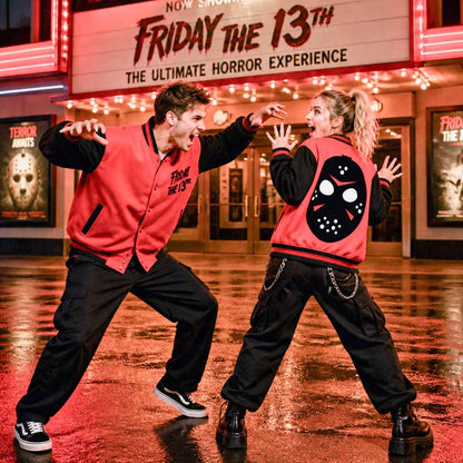 【予約商品】 FRIDAY THE 13TH 13日の金曜日 - Jason Jumbo Mask Back / バックプリントあり / VARSITY JACKET / アウター / メンズ