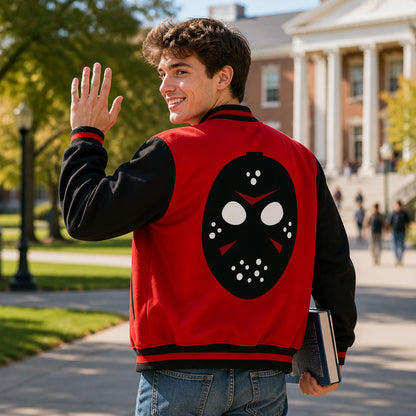 【予約商品】 FRIDAY THE 13TH 13日の金曜日 - Jason Jumbo Mask Back / バックプリントあり / VARSITY JACKET / アウター / メンズ