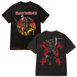 IRON MAIDEN - (11月 来日 記念 ) - The Shogun / ガーメントダイヴィンテージウォッシュ加工プレミアム / 限定生産 / バックプリントあり