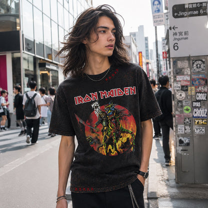 【予約商品】 IRON MAIDEN アイアンメイデン (11月 来日 記念 ) - The Shogun / ガーメントダイヴィンテージウォッシュ加工プレミアム / Tシャツ / メンズ