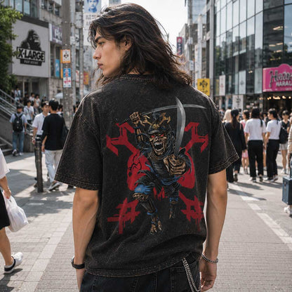 【予約商品】 IRON MAIDEN アイアンメイデン (11月 来日 記念 ) - The Shogun / ガーメントダイヴィンテージウォッシュ加工プレミアム / Tシャツ / メンズ