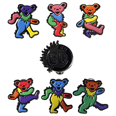GRATEFUL DEAD グレイトフルデッド - Multicoloured Dancing Bears / 7個セット / バッジ