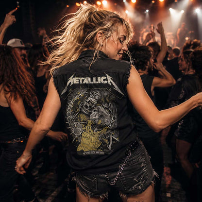 【予約商品】 METALLICA メタリカ (結成 45周年 ) - NOTHING ELSE MATTERS / バックプリントあり / ノースリーブ・ワーカーシャツ / トップス / メンズ