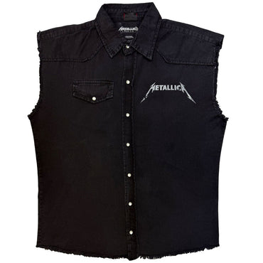 【予約商品】 METALLICA メタリカ (結成 45周年 ) - STONED JUSTICE / バックプリントあり / ノースリーブ・ワーカーシャツ / トップス / メンズ