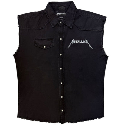 【予約商品】 METALLICA メタリカ (結成 45周年 ) - STONED JUSTICE / バックプリントあり / ノースリーブ・ワーカーシャツ / トップス / メンズ