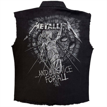 【予約商品】 METALLICA メタリカ (結成 45周年 ) - STONED JUSTICE / バックプリントあり / ノースリーブ・ワーカーシャツ / トップス / メンズ