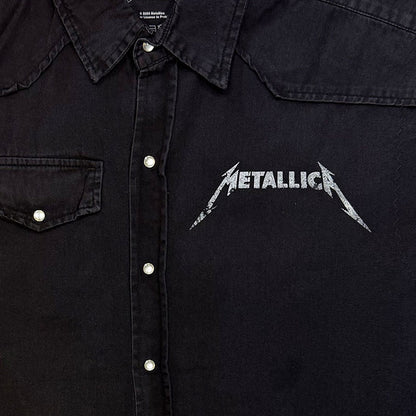 【予約商品】 METALLICA メタリカ (結成 45周年 ) - STONED JUSTICE / バックプリントあり / ノースリーブ・ワーカーシャツ / トップス / メンズ