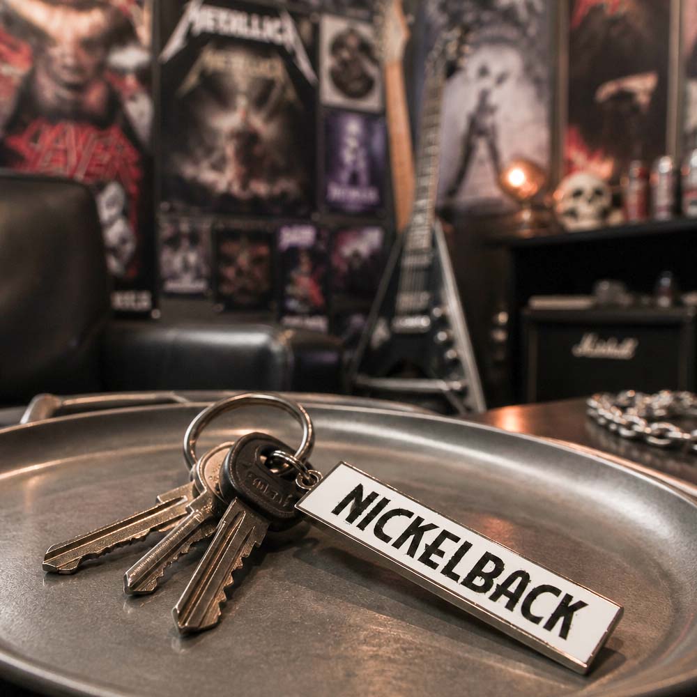 NICKELBACK ニッケルバック - Black Logo White / キーホルダー
