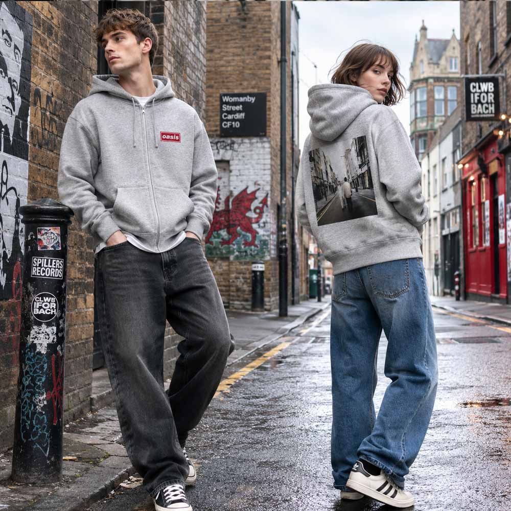OASIS オアシス (映画「オアシス：ドント・ルック・バック・イン・アンガー」公開 ) - What's The Story Red Logo / ジップ / バックプリントあり / ツアー会場限定 / パーカー・スウェット / メンズ