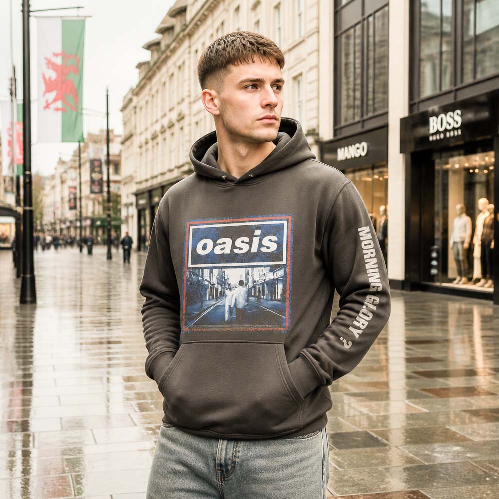 OASIS オアシス (映画「オアシス：ドント・ルック・バック・イン・アンガー」公開 ) - What's The Story Blue Tone / アームプリントあり / ツアー会場限定 / パーカー・スウェット / メンズ