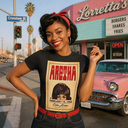 ARETHA FRANKLIN アレサフランクリン (デビュー 65周年 ) - Cobo Hall / Tシャツ / メンズ