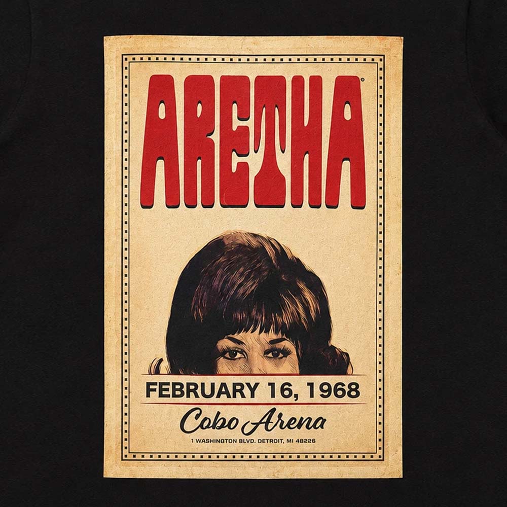ARETHA FRANKLIN アレサフランクリン (デビュー 65周年 ) - Cobo Hall / Tシャツ / メンズ