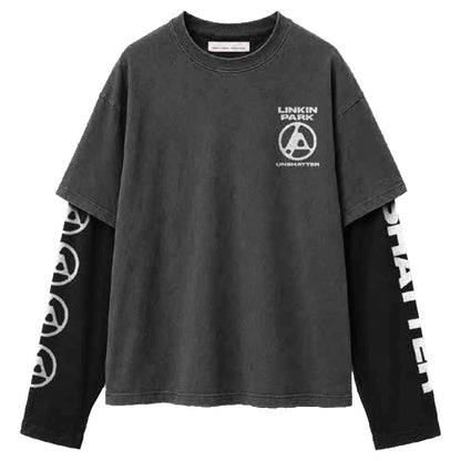 LINKIN PARK リンキンパーク (Unshatter 公開記念 ) - Unshatter / スリーブ&バックプリントあり / 長袖 / レイヤード / Tシャツ / メンズ