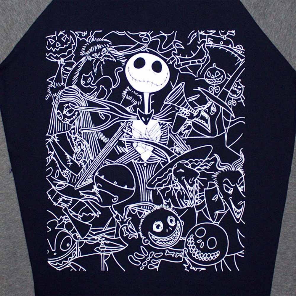 NIGHTMARE BEFORE CHRISTMAS ナイトメアー・ビフォア・クリスマス - Jack Crowd / スリーブプリントあり / 長袖 / リンガー / Tシャツ / メンズ