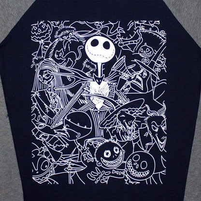 NIGHTMARE BEFORE CHRISTMAS ナイトメアー・ビフォア・クリスマス - Jack Crowd / スリーブプリントあり / 長袖 / リンガー / Tシャツ / メンズ