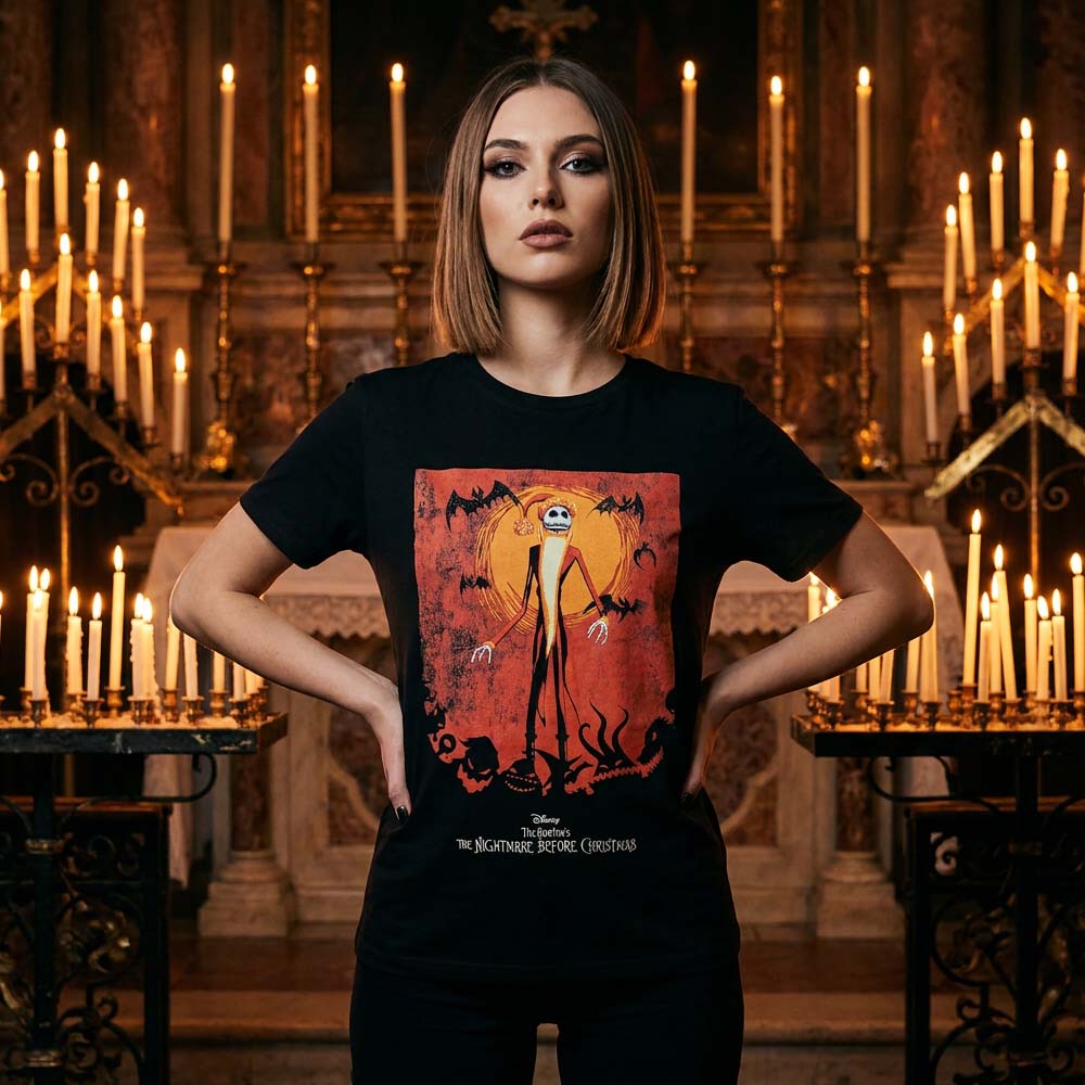 NIGHTMARE BEFORE CHRISTMAS ナイトメアー・ビフォア・クリスマス - Jack Orange Sun & Logo / Tシャツ / メンズ