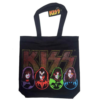 KISS キッス - Faces & Logo / バックプリントあり / トートバッグ