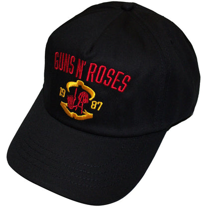 GUNS N ROSES ガンズアンドローゼズ (デビュー 40周年 ) - Sunset Strip '87 / バックプリントあり / キャップ / メンズ