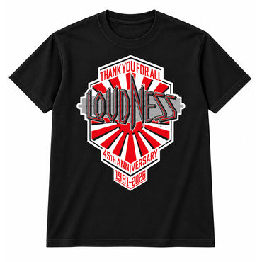LOUDNESS ラウドネス - 旭日旗ロゴ / バックプリントあり / Tシャツ / メンズ