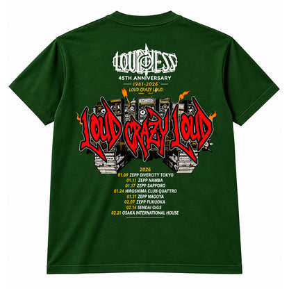 LOUDNESS ラウドネス - 45thロゴ / アーミーグリーン / バックプリントあり / Tシャツ / メンズ