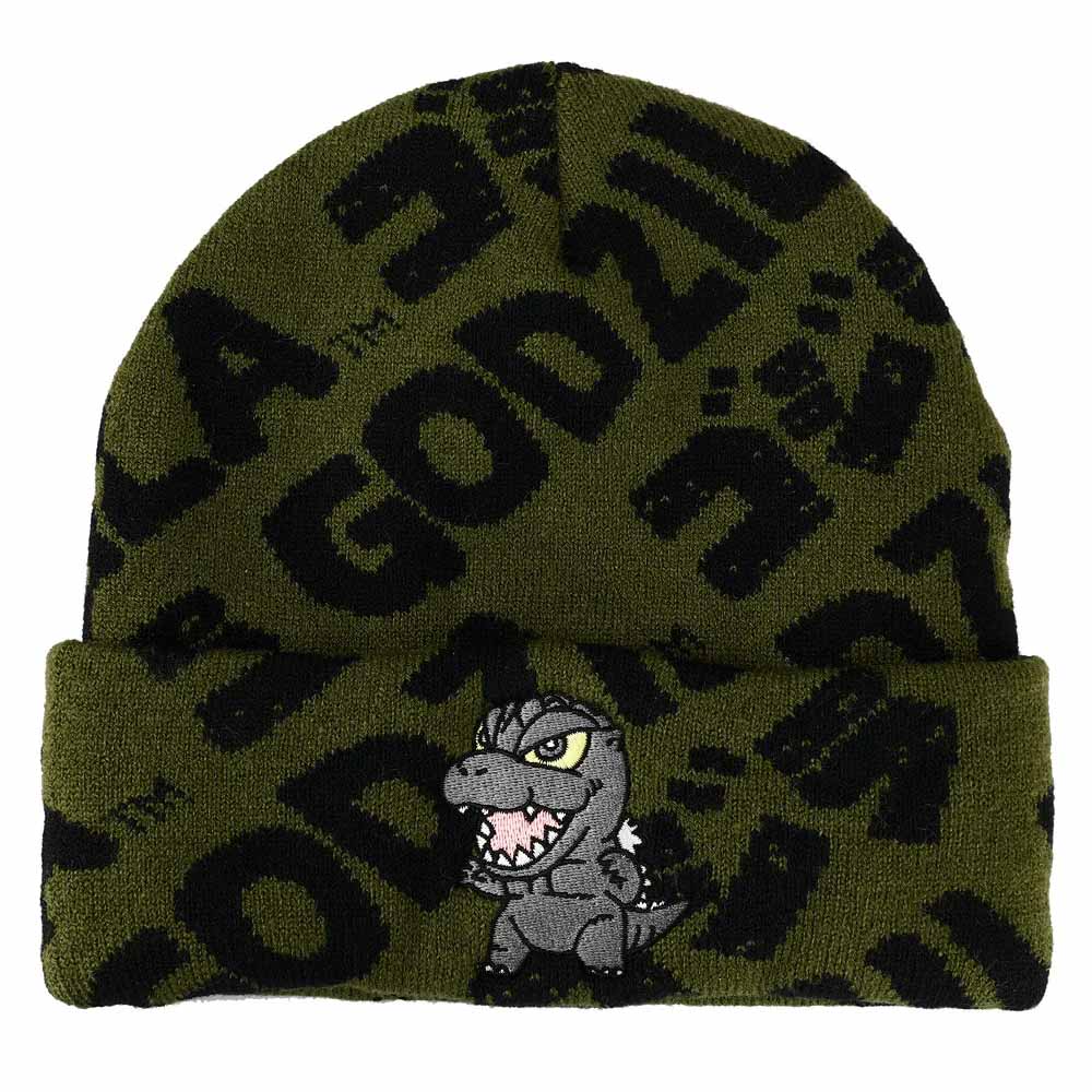 GODZILLA - Olive & Black Logo Jacquard / All Over Print