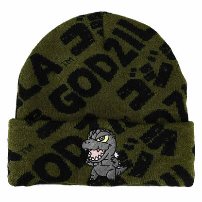 GODZILLA - Olive & Black Logo Jacquard / All Over Print