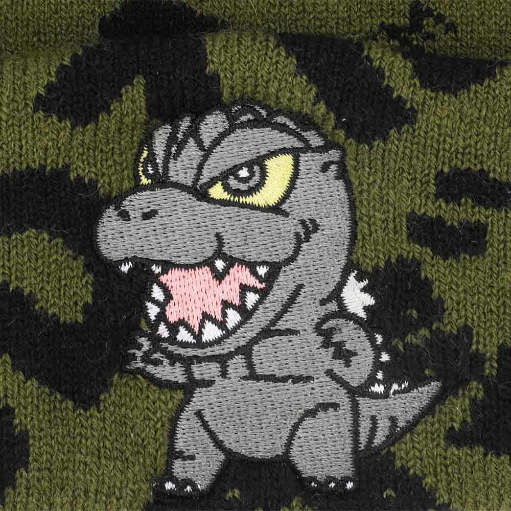 GODZILLA ゴジラ - Olive & Black Logo Jacquard / All Over Print / ビーニー