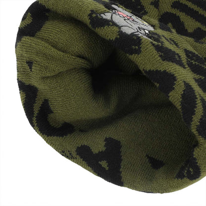 GODZILLA ゴジラ - Olive & Black Logo Jacquard / All Over Print / ビーニー