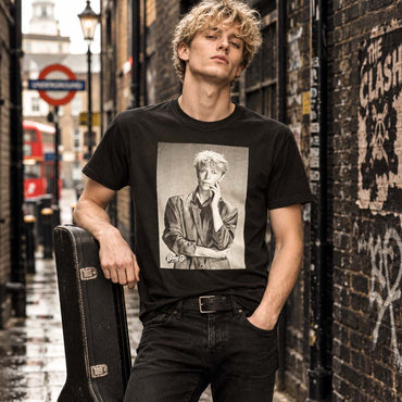 【予約商品】 DAVID BOWIE デヴィッドボウイ (生誕 80周年 ) - B&W Portrait / Tシャツ / メンズ