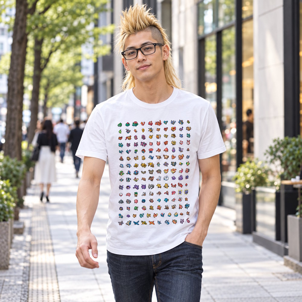 POKEMON ポケットモンスター (30周年 ) - 151 PIXEL CHARACTER / Tシャツ / メンズ