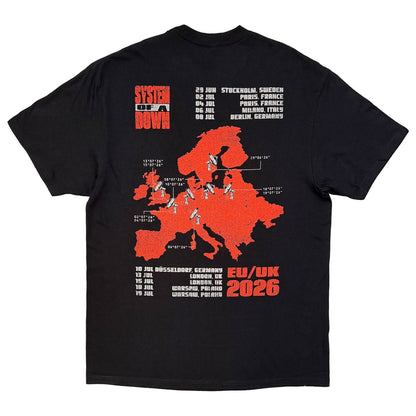 【予約商品】 SYSTEM OF A DOWN システムオブアダウン - Map Backprint Tour '26 / バックプリントあり / ツアー会場限定 / Tシャツ / メンズ