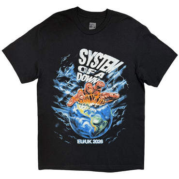 【予約商品】 SYSTEM OF A DOWN システムオブアダウン - Hand/Globe Tour '26 / バックプリントあり / ツアー会場限定 / Tシャツ / メンズ