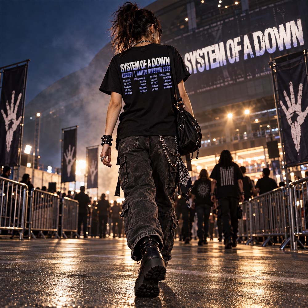 【予約商品】 SYSTEM OF A DOWN システムオブアダウン - Admat Tour '26 / バックプリントあり / ツアー会場限定 / Tシャツ / メンズ