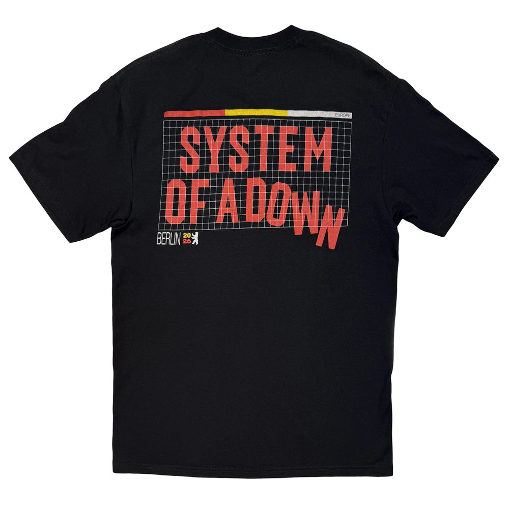 【予約商品】 SYSTEM OF A DOWN システムオブアダウン - Berlin Event Tour '26 / バックプリントあり / ツアー会場限定 / Tシャツ / メンズ