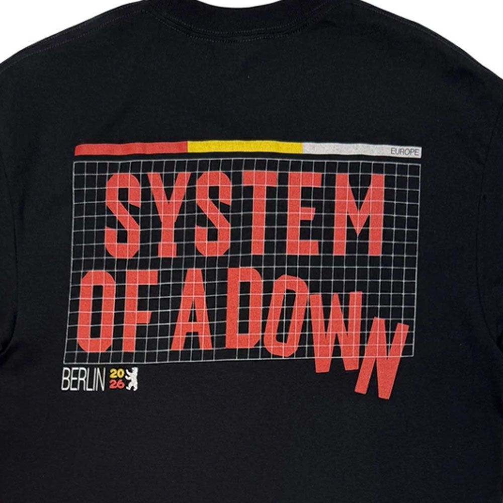 【予約商品】 SYSTEM OF A DOWN システムオブアダウン - Berlin Event Tour '26 / バックプリントあり / ツアー会場限定 / Tシャツ / メンズ