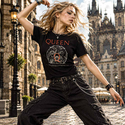 QUEEN クイーン - Budapest Iconic Poster Crest / バックプリントあり / Tシャツ / メンズ