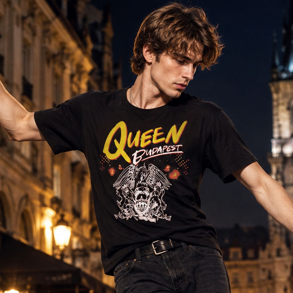 QUEEN クイーン - Budapest Setlist / バックプリントあり / Tシャツ / メンズ