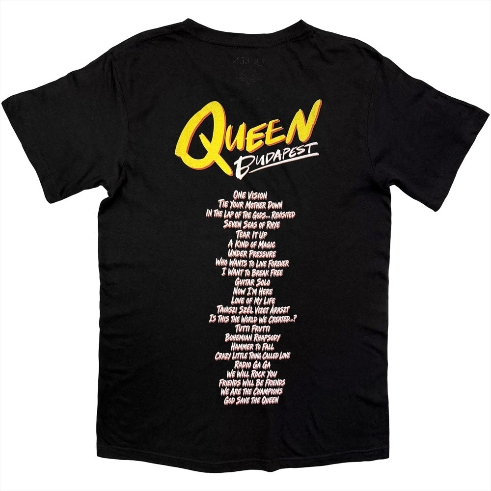 QUEEN クイーン - Budapest Setlist / バックプリントあり / Tシャツ / メンズ