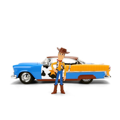 【予約商品】 TOY STORY トイ・ストーリー - Woody & 1955 Chevrolet Bel Air 1:24 Scale Die-Cast Metal Vehicle with Woody Figure / フィギュア・人形