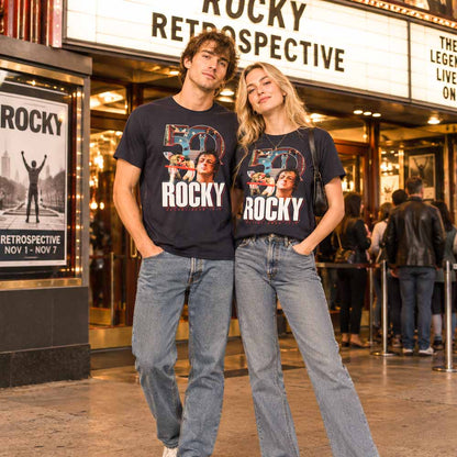 【予約商品】 ROCKY ロッキー (公開 50周年 ) - 50 Image Inlay / Tシャツ / メンズ