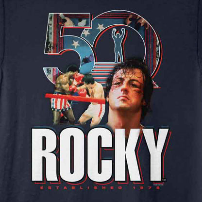 【予約商品】 ROCKY ロッキー (公開 50周年 ) - 50 Image Inlay / Tシャツ / メンズ
