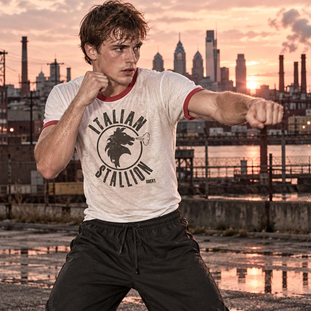 【予約商品】 ROCKY ロッキー (公開 50周年 ) - Italian Stallion / リンガー / Tシャツ / メンズ