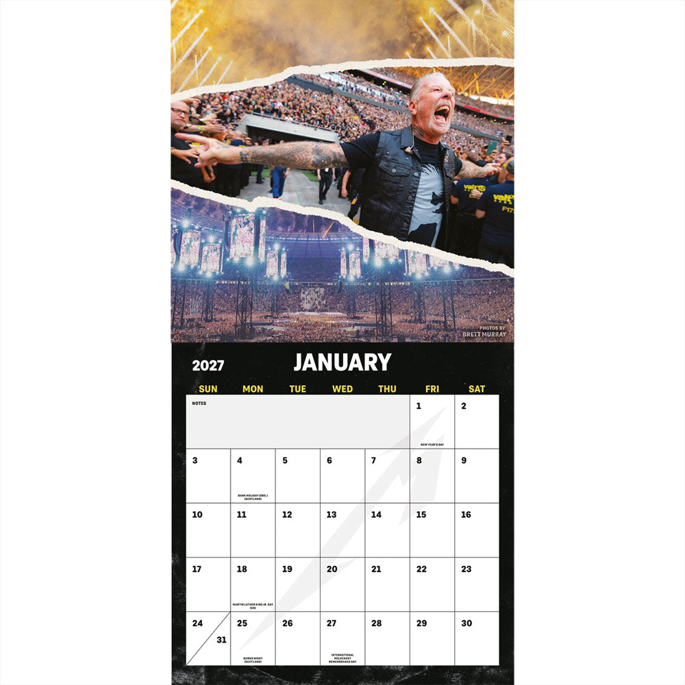 【予約商品】 METALLICA メタリカ (結成 45周年 ) - 2027 Square Calendar / 壁掛け / カレンダー・ダイアリー