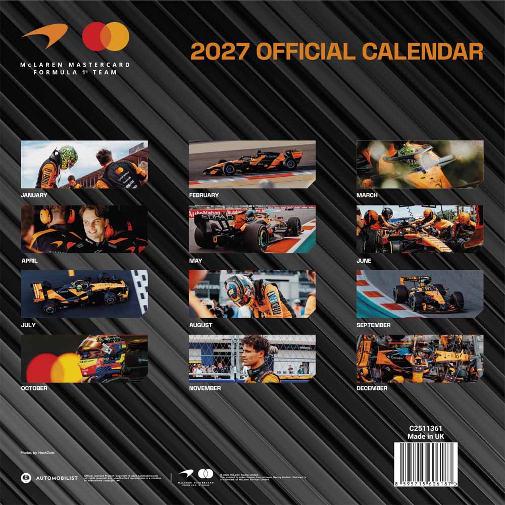 【予約商品】 FORMULA ONE（F1） フォーァミュラワン - MACLAREN 2027 Square Calendar / 壁掛け / カレンダー・ダイアリー