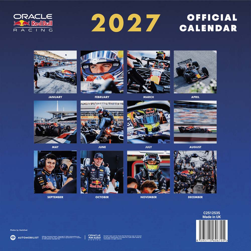 【予約商品】 FORMULA ONE（F1） フォーァミュラワン - ORACLE RED BULL RACING 2027 Square Calendar / 壁掛け / カレンダー・ダイアリー
