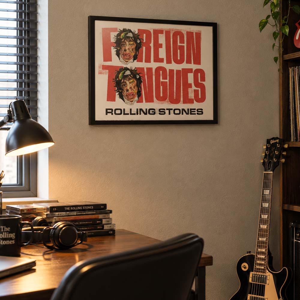 【予約商品】 ROLLING STONES ローリングストーンズ - FOREIGN TONGUES / インテリア額