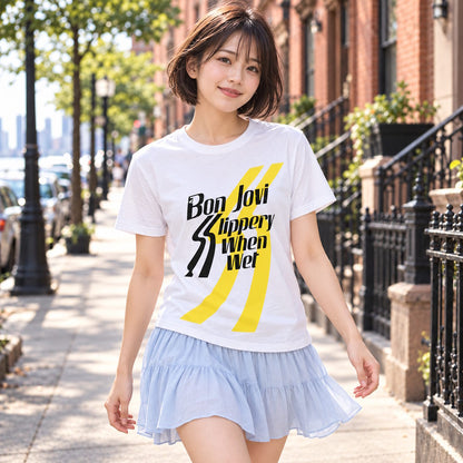 【予約商品】 BON JOVI ボンジョヴィ (2027年 2月 来日 記念 ) - Slippery When Wet / Tシャツ / メンズ