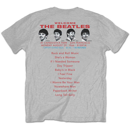 THE BEATLES ビートルズ (結成 65周年 ) - Candlestick Park / バックプリントあり / Tシャツ / メンズ 【公式 / オフィシャル】