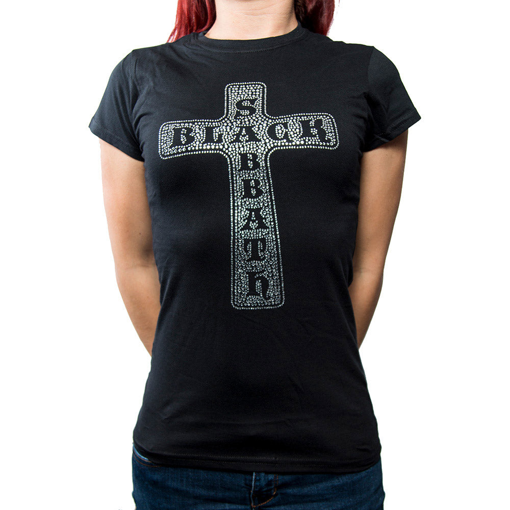BLACK SABBATH ブラックサバス (OZZY OSBOURNE 追悼 ) - CROSS / Diamante（ブランド） / Tシャツ / レディース 【公式 / オフィシャル】