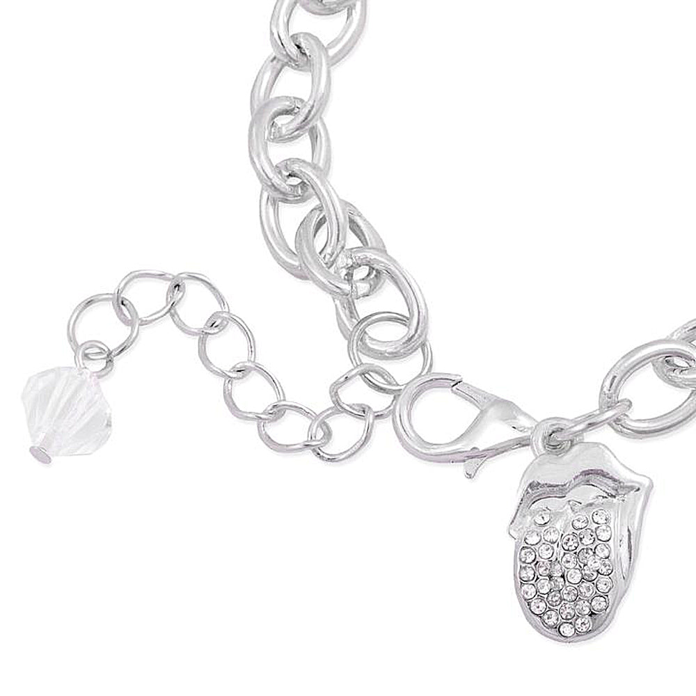 ROLLING STONES (35th Anniversary of the Rolling Stones' Japan Tour) - Crystal Tongue Charm Bracelet